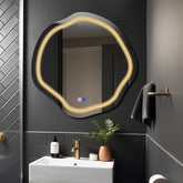 Espejo LED Asimétrico Ovalado | Botones táctiles | Función antivaho | Luz blanca cálida - Reyze Seria Salono Model 1